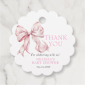 エレガントピンクボウ&パール フェイバータグ (正面)