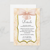 エレガントピンクボー結婚ズ詳細 エンクロージャーカード (正面/裏面)