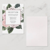 エレガントピンクマウヴバラフローラウォーター結婚カラー エンクロージャーカード (正面/裏面)