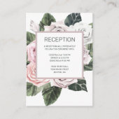 エレガントピンクマウヴバラフローラウォーター結婚カラー エンクロージャーカード (正面)