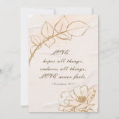 エレガントピンクマスタードバラ葉スクリスチャン結婚ズ 招待状 (裏面)