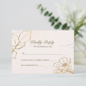 エレガントピンクマスタードファインアート離れバラs 結婚. 出欠カード (スタンド正面)