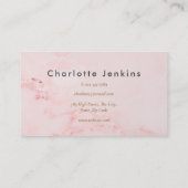 エレガントピンクマーブル転がのピンベーカリーパティシエ 名刺 (裏面)