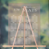 エレガントピンクモダンスクリプ結婚ト・モノグラムの座席 アクリルサイン (ニュートラル)