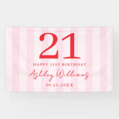 エレガントピンクモダンレッド21歳 横断幕 (横)