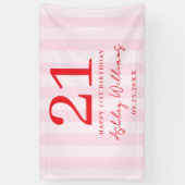 エレガントピンクモダンレッド21歳 横断幕 (縦)