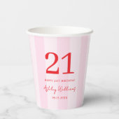 エレガントピンクモダンレッド21歳 紙コップ (裏面)
