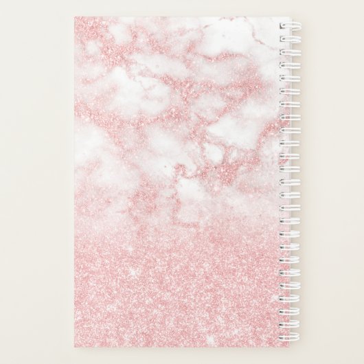 エレガントピンクモダンローズ金ゴールド大理石 プランナー手帳 (裏面)