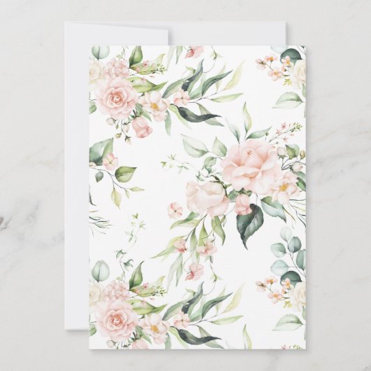 エレガントピンクローズフローラお祝い 招待状 (裏面)