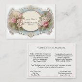 エレガントピンクローズ結婚ヴィンテージビクトリアンズ 名刺 (正面/裏面)