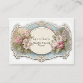 エレガントピンクローズ結婚ヴィンテージビクトリアンズ 名刺 (正面)