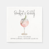 エレガントピンクヴィノウィーヴューブライダルシャワーナプキン スタンダードカクテルナプキン (正面)