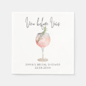 エレガントピンクヴィノウィーヴューブライダルシャワー スタンダードカクテルナプキン (正面)