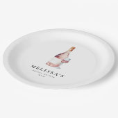 エレガントピンクヴィノウィーヴューブライダルシャワー ペーパープレート (アングル)