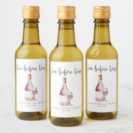 エレガントピンクヴィーノウィーブーズブライダルシャワー支持 ワインラベル