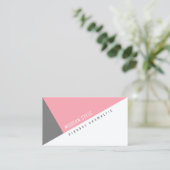 エレガントピンク幾何モダンスタイル 名刺 (スタンド正面)