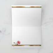 エレガントピンク結婚ローズ サンキューカード (内部)