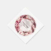 エレガントピンク結婚牡丹 スタンダードカクテルナプキン (角)