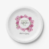 エレガントピンク結婚牡丹 ペーパープレート (正面)