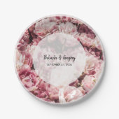 エレガントピンク結婚牡丹 ペーパープレート (正面)