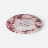 エレガントピンク結婚牡丹 ペーパープレート (アングル)