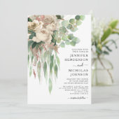 エレガントピンク結婚牡丹 招待状 (スタンド正面)