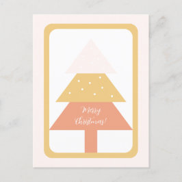 エレガントピンク自然トーンメリークリスマスツリー ポストカード