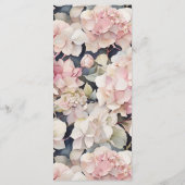 エレガントピンク色のフローラアジサイ結婚ズ メニュー (裏面)