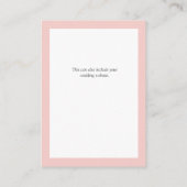 エレガントピンク色のフローラ結婚の詳細 エンクロージャーカード (裏面)