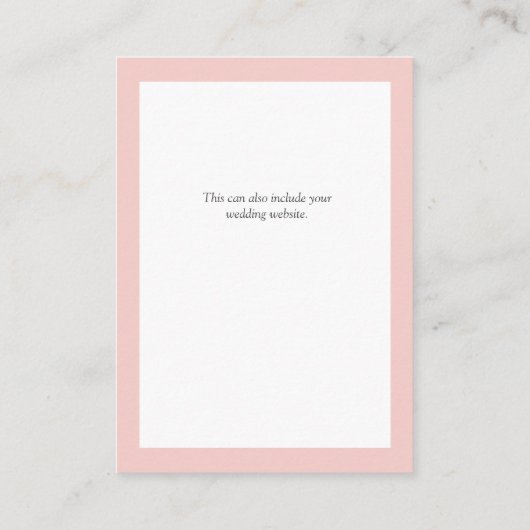 エレガントピンク色のフローラ結婚の詳細 エンクロージャーカード (裏面)