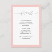 エレガントピンク色のフローラ結婚の詳細 エンクロージャーカード (正面)