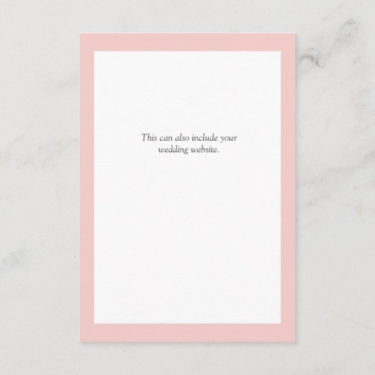 エレガントピンク色のフローラ結婚の詳細 エンクロージャーカード (裏面)