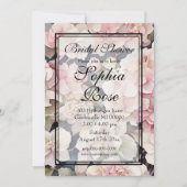 エレガントピンク色フローラブライダルシャワー 招待状 (正面)