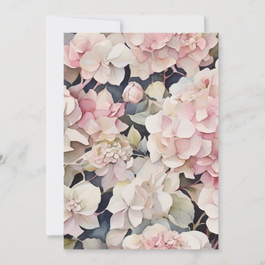 エレガントピンク色フローラブライダルシャワー 招待状 (裏面)