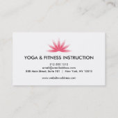 エレガントピンク蓮の花のロゴヨガ癒しの健康 名刺 (裏面)