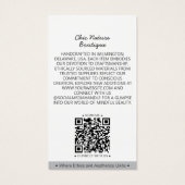 エレガントピンク&グレー植物社会QR価格ラベル (裏面)