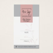 エレガントピンク&グレー植物社会QR価格ラベル (正面)