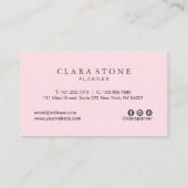 エレガントピンク&シモダンルバーの白い大理石パステル 名刺 (裏面)