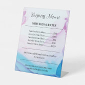 エレガントピンク&ブルー水彩プロフェッショナル価格 台座サイン (正面)