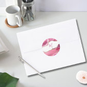 エレガントピンク&金ゴールドアガテ結婚ストーンクラシックズ ラウンドシール