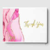 エレガントピンク&金ゴールドアガテ結婚石 ゲストブック (裏面)