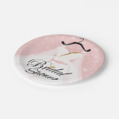 エレガントピンク&金ゴールド結婚ズブライダルシャワー ペーパープレート (アングル)