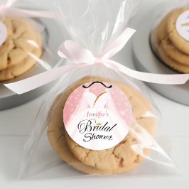 エレガントピンク&金ゴールド結婚ズブライダルシャワー ラウンドシール