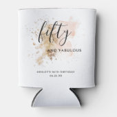 エレガントピンク&金ゴールド50&素晴らしい50誕生日 缶クーラー (正面)