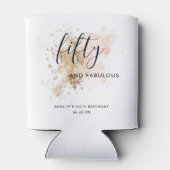 エレガントピンク&金ゴールド50&素晴らしい50誕生日 缶クーラー (裏面)