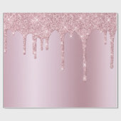 エレガントピンスタイリッシュクローズ金ゴールドグリッター滴 ラッピングペーパー (フラット)