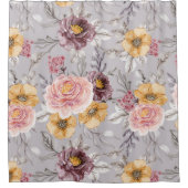 エレガントピンモダンクフローラ   シャワーカーテン (正面)