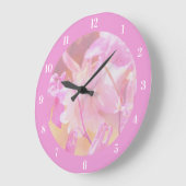 エレガントピン淡い色のクフローラデザイン ラージ壁時計 (傾斜)