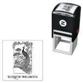 エレガントピーコックインガーデンネームイニシャル セルフインキングスタンプ (インサイチュ)