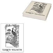 エレガントピーコックインガーデンネームイニシャル ラバースタンプ (押印)